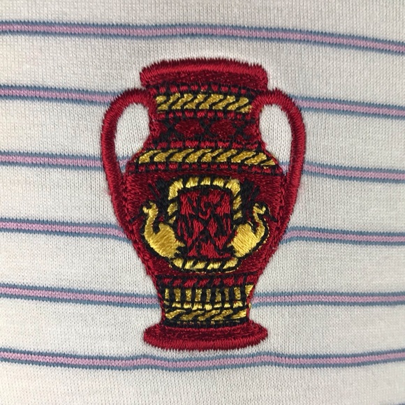 Peter Millar White Striped Golf Club Logo Polo - Picture 4 of 6